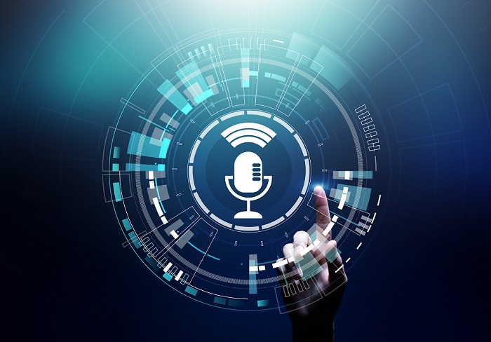 microphone surrounded by ai